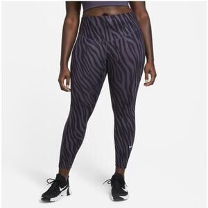 Nike One Dri-fit Icon Clash Zebra Printed Black & Purple Leggings XXL